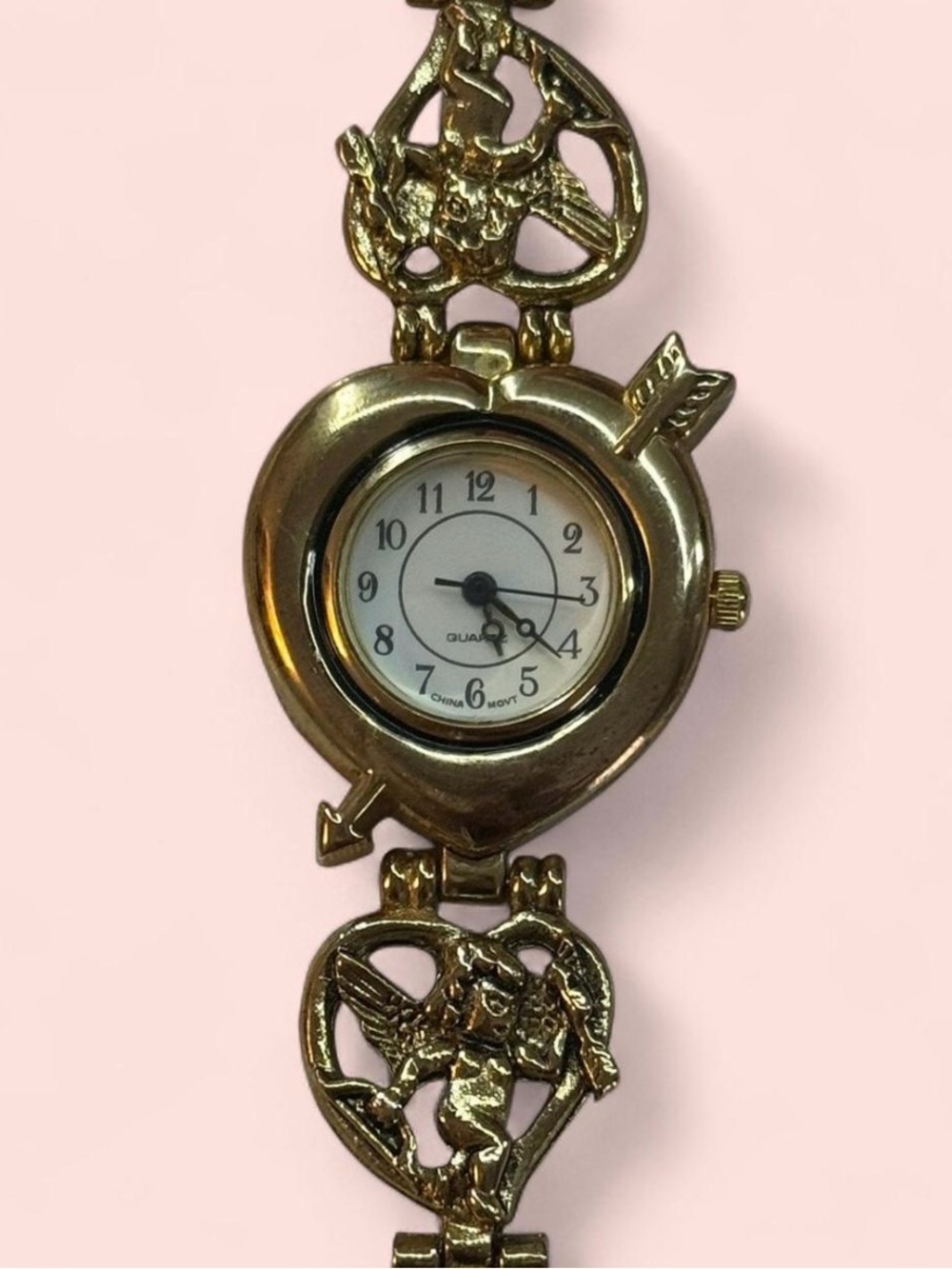 Vintage Cupid's Bow & Heart Watch